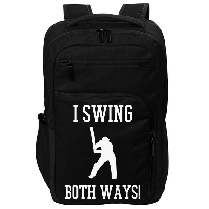 I Swing Both Ways Cricket With An Axe Bisexual LGBT Pride Impact Tech Backpack
