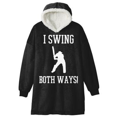 I Swing Both Ways Cricket With An Axe Bisexual LGBT Pride Hooded Wearable Blanket