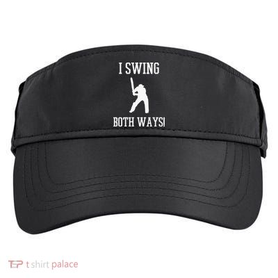 I Swing Both Ways Cricket With An Axe Bisexual LGBT Pride Adult Drive Performance Visor