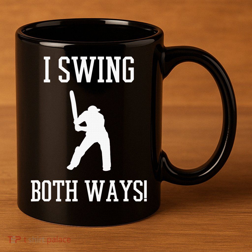 I Swing Both Ways Cricket With An Axe Bisexual LGBT Pride 11oz C Handle Ceramic Mug