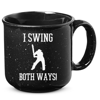 I Swing Both Ways Cricket With An Axe Bisexual LGBT Pride 15oz Campfire Ceramic Mug