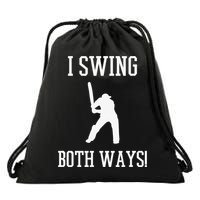 I Swing Both Ways Cricket With An Axe Bisexual LGBT Pride Drawstring Bag