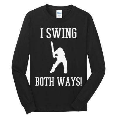 I Swing Both Ways Cricket With An Axe Bisexual LGBT Pride Tall Long Sleeve T-Shirt