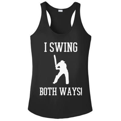 I Swing Both Ways Cricket With An Axe Bisexual LGBT Pride Ladies PosiCharge Competitor Racerback Tank