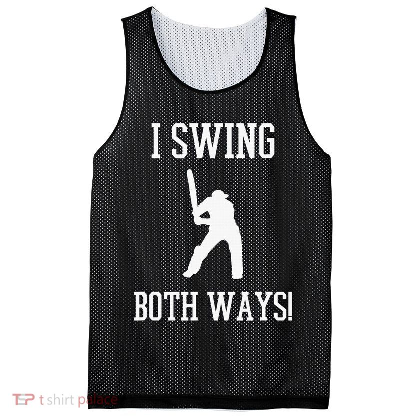 I Swing Both Ways Cricket With An Axe Bisexual LGBT Pride Mesh Reversible Basketball Jersey Tank