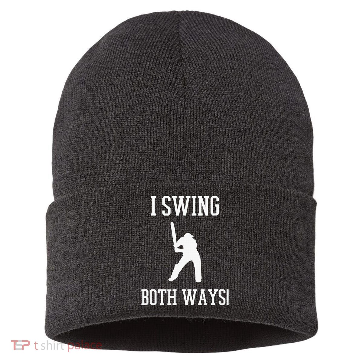 I Swing Both Ways Cricket With An Axe Bisexual LGBT Pride Sustainable Knit Beanie