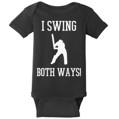 I Swing Both Ways Cricket With An Axe Bisexual LGBT Pride Baby Bodysuit
