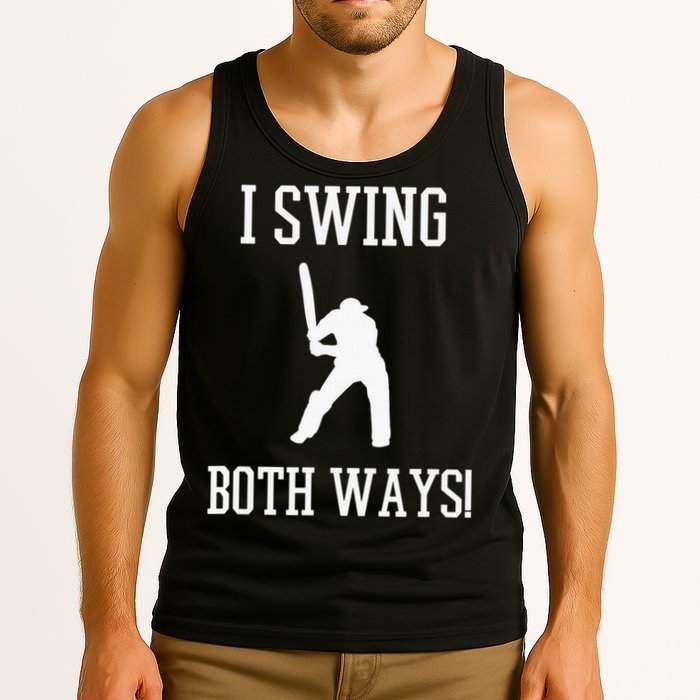 I Swing Both Ways Cricket With An Axe Bisexual LGBT Pride Tank Top