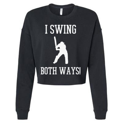 I Swing Both Ways Cricket With An Axe Bisexual LGBT Pride Cropped Pullover Crew