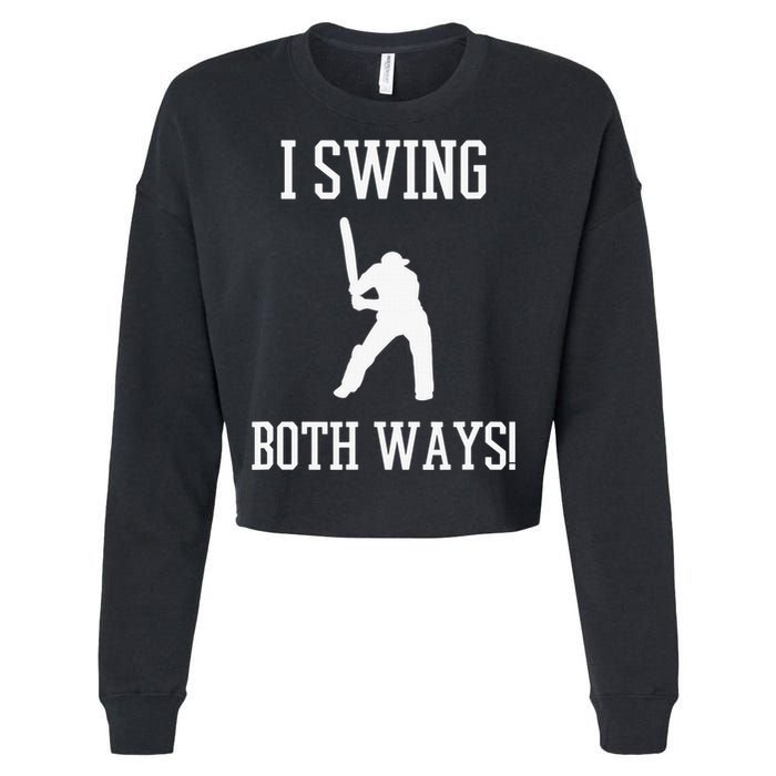 I Swing Both Ways Cricket With An Axe Bisexual LGBT Pride Cropped Pullover Crew