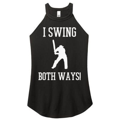 I Swing Both Ways Cricket With An Axe Bisexual LGBT Pride Women's Perfect Tri Rocker Tank