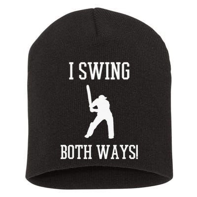 I Swing Both Ways Cricket With An Axe Bisexual LGBT Pride Short Acrylic Beanie
