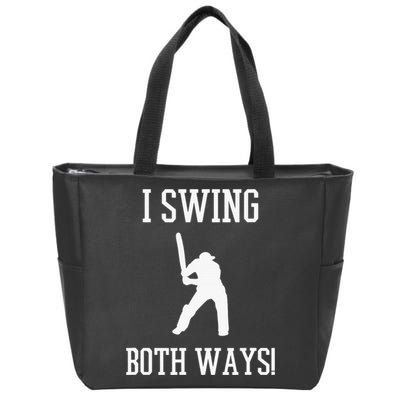 I Swing Both Ways Cricket With An Axe Bisexual LGBT Pride Zip Tote Bag