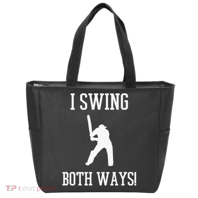 I Swing Both Ways Cricket With An Axe Bisexual LGBT Pride Zip Tote Bag