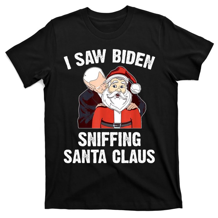 I Saw Biden Sniffing Santa Claus Funny Joe Biden Gift T-Shirt