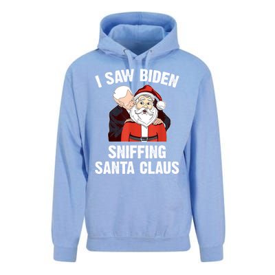 I Saw Biden Sniffing Santa Claus Funny Joe Biden Gift Unisex Surf Hoodie