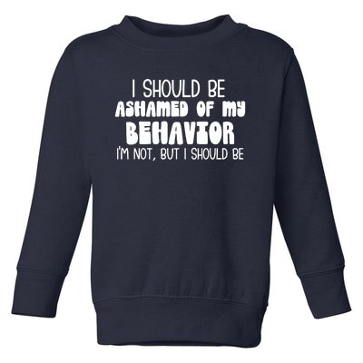 I Should Be Ashamed Toddler Sweatshirt