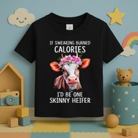 If Swearing Burned Calories I’D Be One Skinny Heifer Toddler T-Shirt