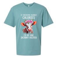 If Swearing Burned Calories I’D Be One Skinny Heifer Sueded Cloud Jersey T-Shirt