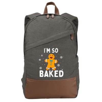 IM So Baked Gingerbread Man Christmas Funny Cookie Baking Cotton Canvas Backpack