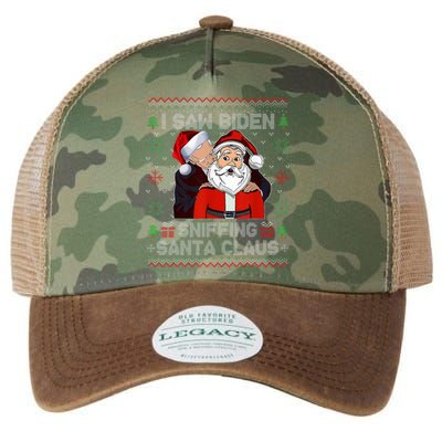 I Saw Biden Sniffing Santa Claus Funny Biden Ugly Xmas  Legacy Tie Dye Trucker Hat