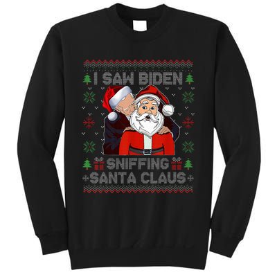 I Saw Biden Sniffing Santa Claus Funny Biden Ugly Xmas  Sweatshirt