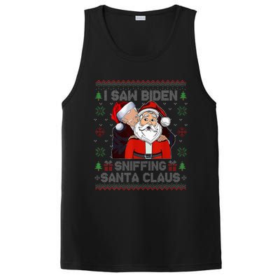 I Saw Biden Sniffing Santa Claus Funny Biden Ugly Xmas  PosiCharge Competitor Tank