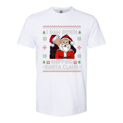 I Saw Biden Sniffing Santa Claus Funny Biden Ugly Xmas  Softstyle CVC T-Shirt