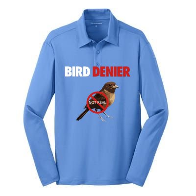 Illegal Shirts Bird Denier Not Real Silk Touch Performance Long Sleeve Polo