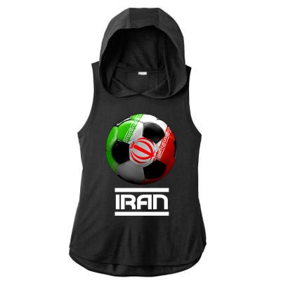 Iran Soccer Ball Ladies PosiCharge Tri-Blend Wicking Draft Hoodie Tank