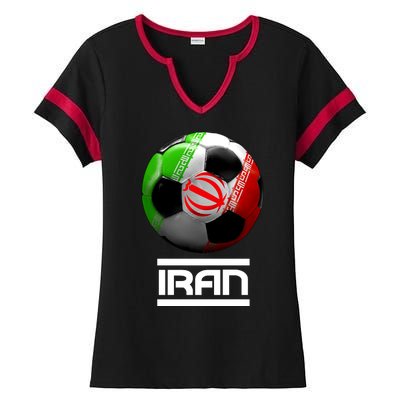 Iran Soccer Ball Ladies Halftime Notch Neck Tee