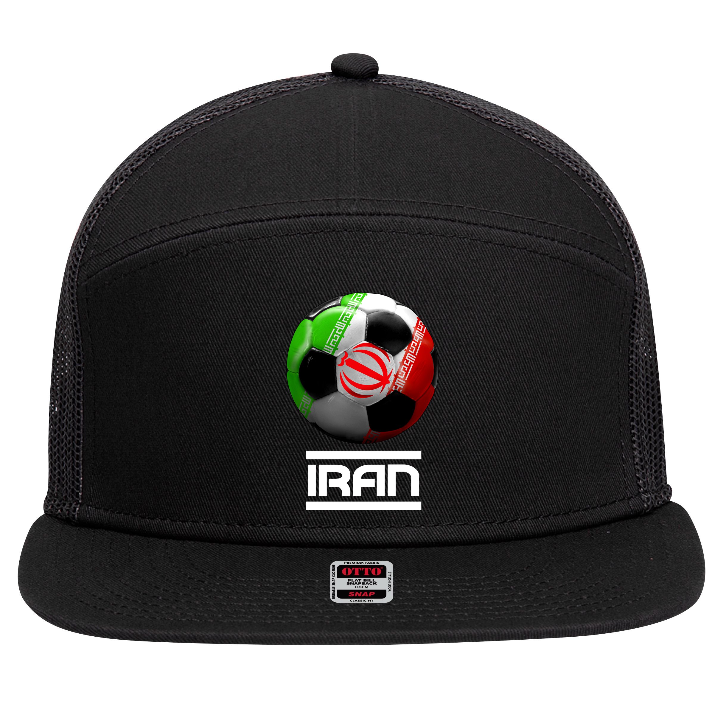 Iran Soccer Ball 7 Panel Mesh Trucker Snapback Hat