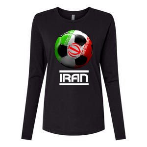 Iran Soccer Ball Womens Cotton Relaxed Long Sleeve T-Shirt