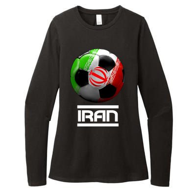 Iran Soccer Ball Womens CVC Long Sleeve Shirt