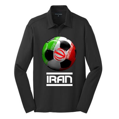 Iran Soccer Ball Silk Touch Performance Long Sleeve Polo