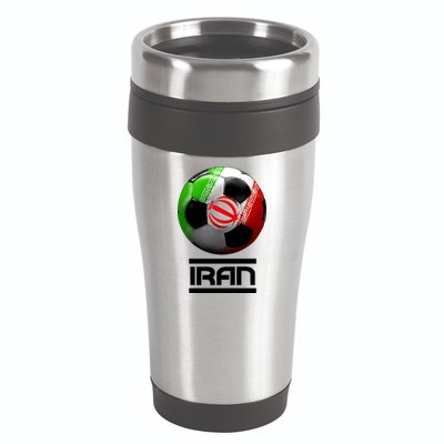 Iran Soccer Ball 16oz Travel Tumbler