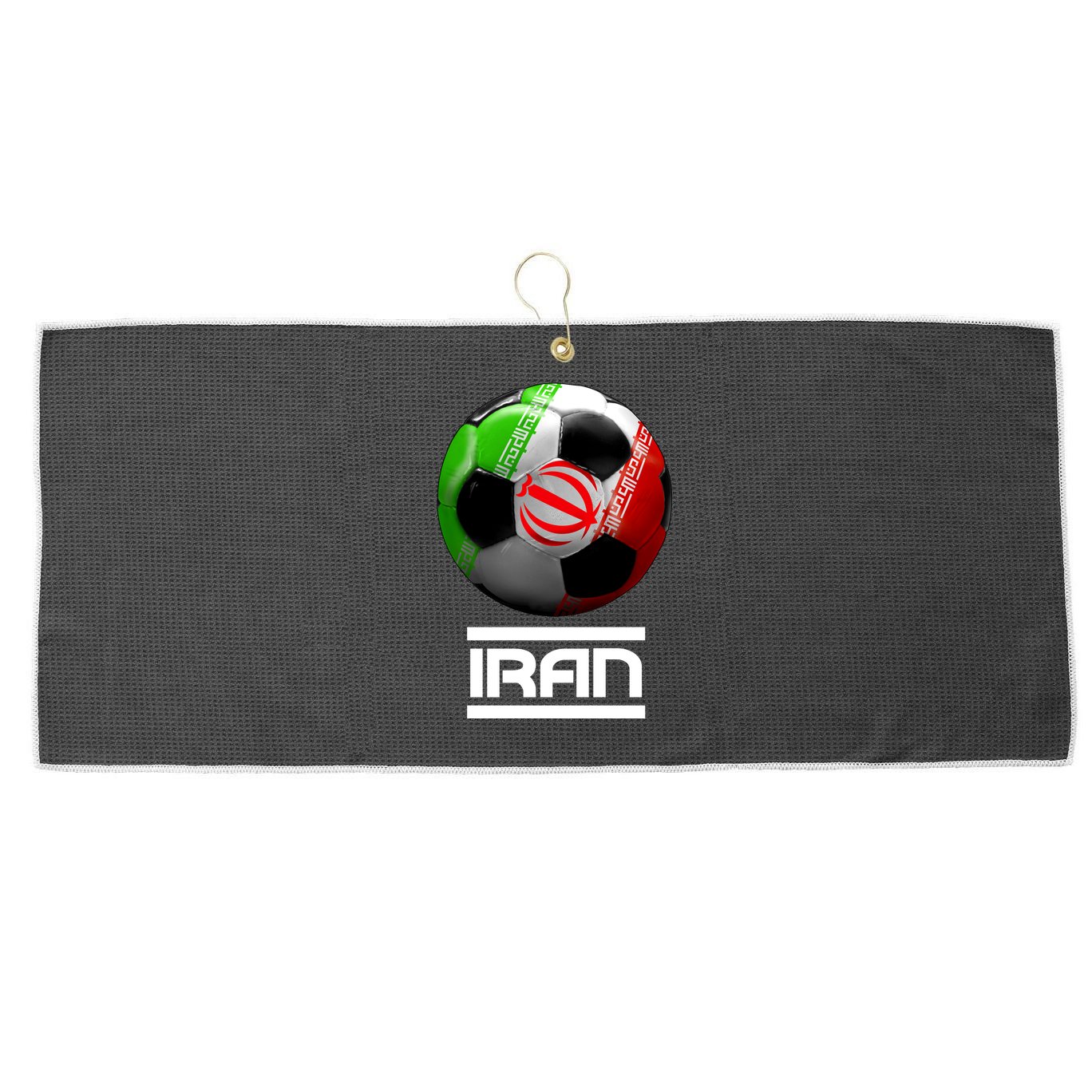 Iran Soccer Ball Large Microfiber Waffle Golf Towel