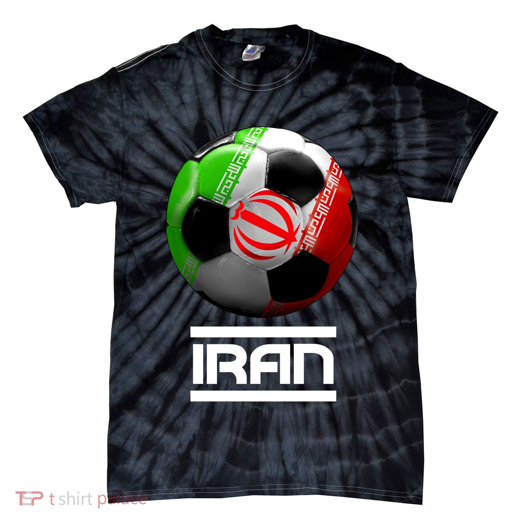 Iran Soccer Ball Tie-Dye T-Shirt