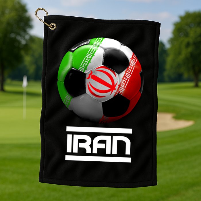 Iran Soccer Ball Golf Towel