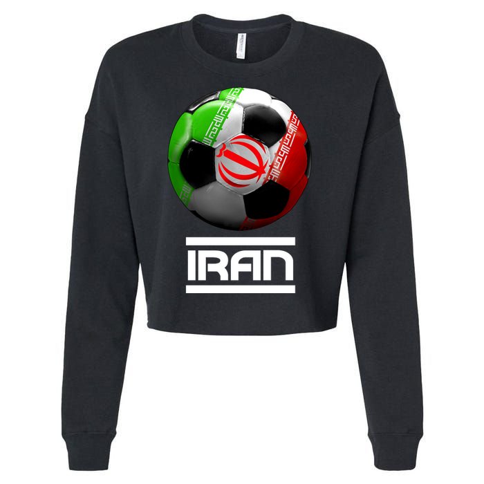 Iran Soccer Ball Cropped Pullover Crew
