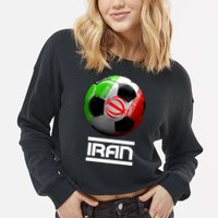 Iran Soccer Ball Cropped Pullover Crew