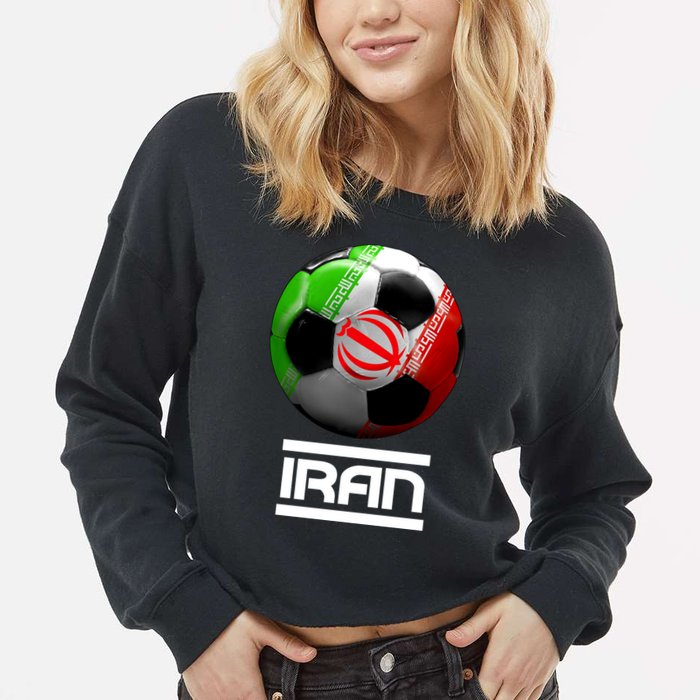 Iran Soccer Ball Cropped Pullover Crew