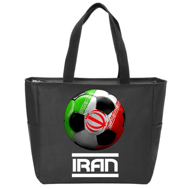 Iran Soccer Ball Zip Tote Bag