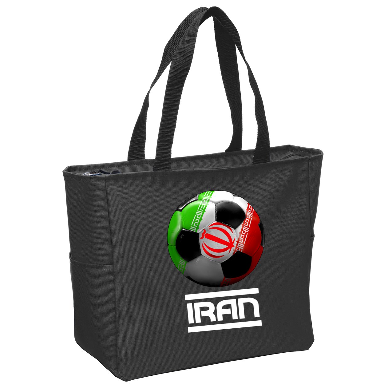 Iran Soccer Ball Zip Tote Bag