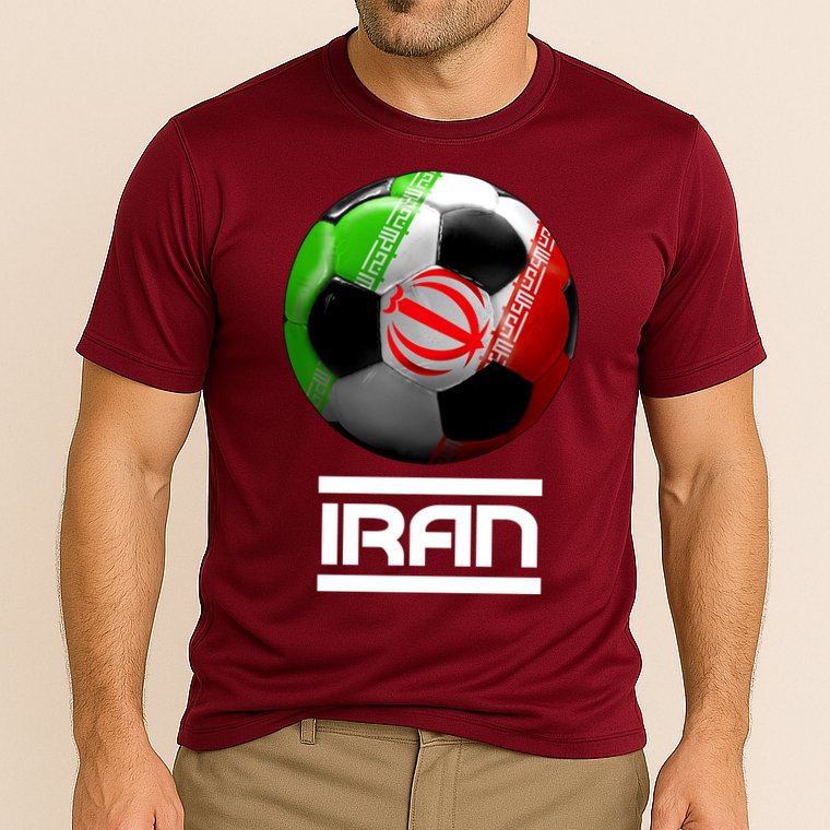 Iran Soccer Ball Cooling Performance Crew T-Shirt