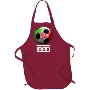 Iran Soccer Ball Full-Length Apron With Pockets