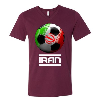 Iran Soccer Ball V-Neck T-Shirt