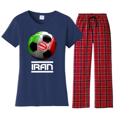 Iran Soccer Ball Women's Flannel Pajama Set