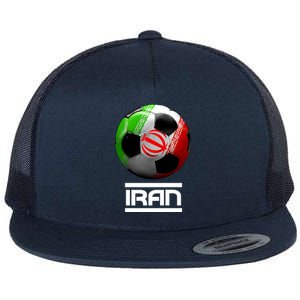 Iran Soccer Ball Flat Bill Trucker Hat