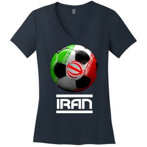 Iran Soccer Ball Women's V-Neck T-Shirt